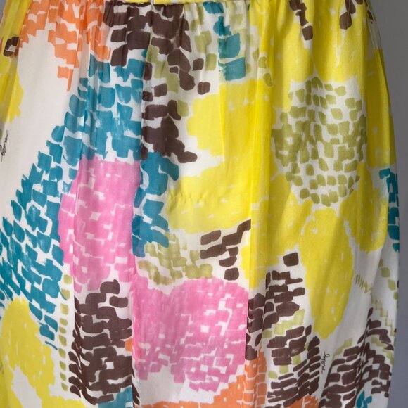 Milly Silk Halter Maxi Dress Abstract Print Size 4 - Picture 7 of 8